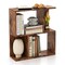 Costway 1/2 PCS 3-Tier Bookshelf Geometric Bookcase Side Table with Open Storage Display Shelf Brown